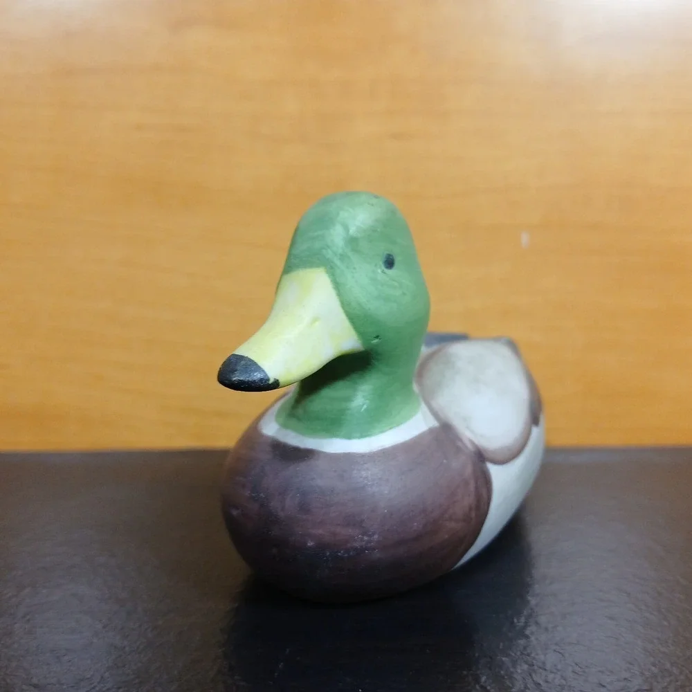 Vintage Hand Painted Porcelain Mallard Duck Decoy Figure Figurine 5.5